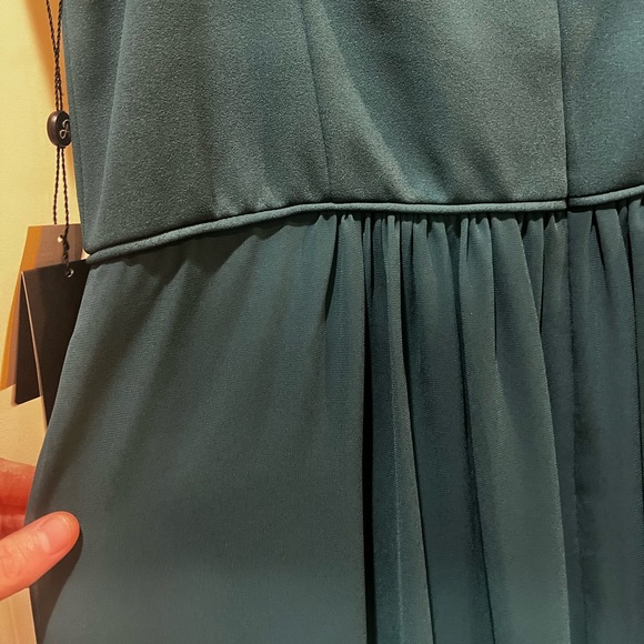 NWT Adrianna Papell Crepe Chiffon Gown Hunter Green 20 - Picture 6 of 9